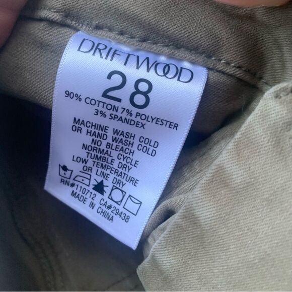 Driftwood Norah Jogger Pants Women 28x26 Green Flower Embroidered Military - Picture 5 of 13